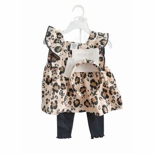 Rachel Zoe Leopard Print Baby Top with Black Leggings